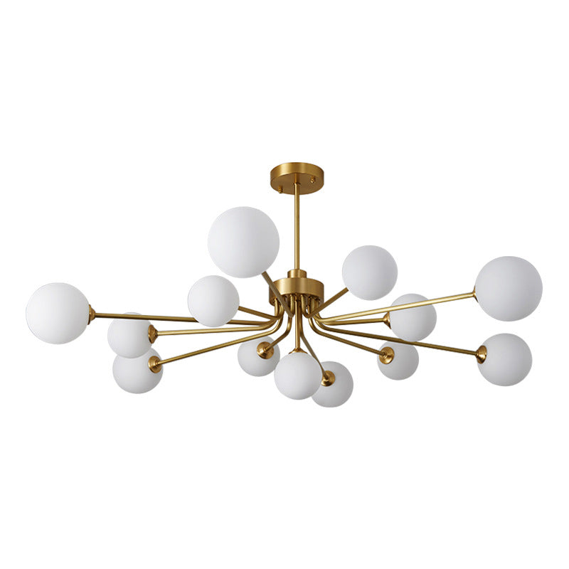 Balloon Ball Chandelier Lighting Ultra-Contemporary Milk Glass Hanging Ceiling Lights for Living Room