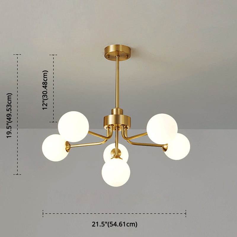 Balloon Ball Chandelier Lighting Ultra-Contemporary Milk Glass Hanging Ceiling Lights for Living Room