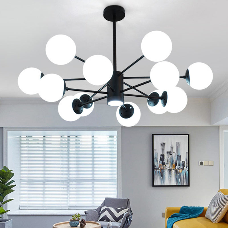 Spherical Chandelier Light Ultra-Contemporary Glass Ceiling Pendant for Living Room