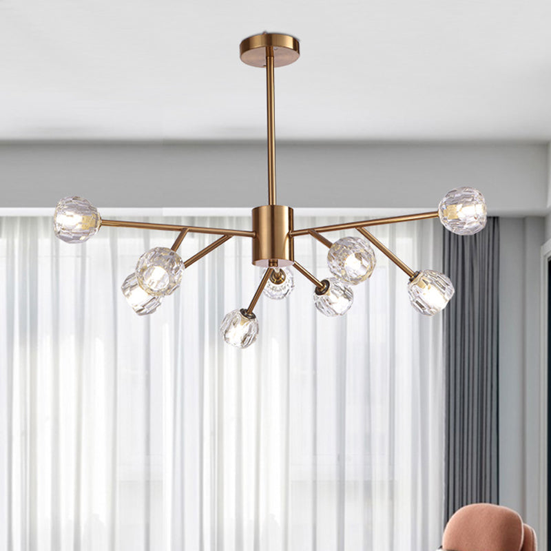 Kugelförmige Kronleuchterbeleuchtung Ultra-in-Zeit-zeitgenössische Kristallglashänge Deckenlichter für Wohnzimmer