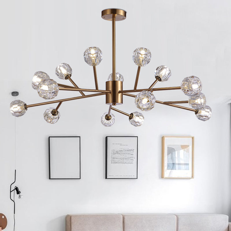 Kugelförmige Kronleuchterbeleuchtung Ultra-in-Zeit-zeitgenössische Kristallglashänge Deckenlichter für Wohnzimmer