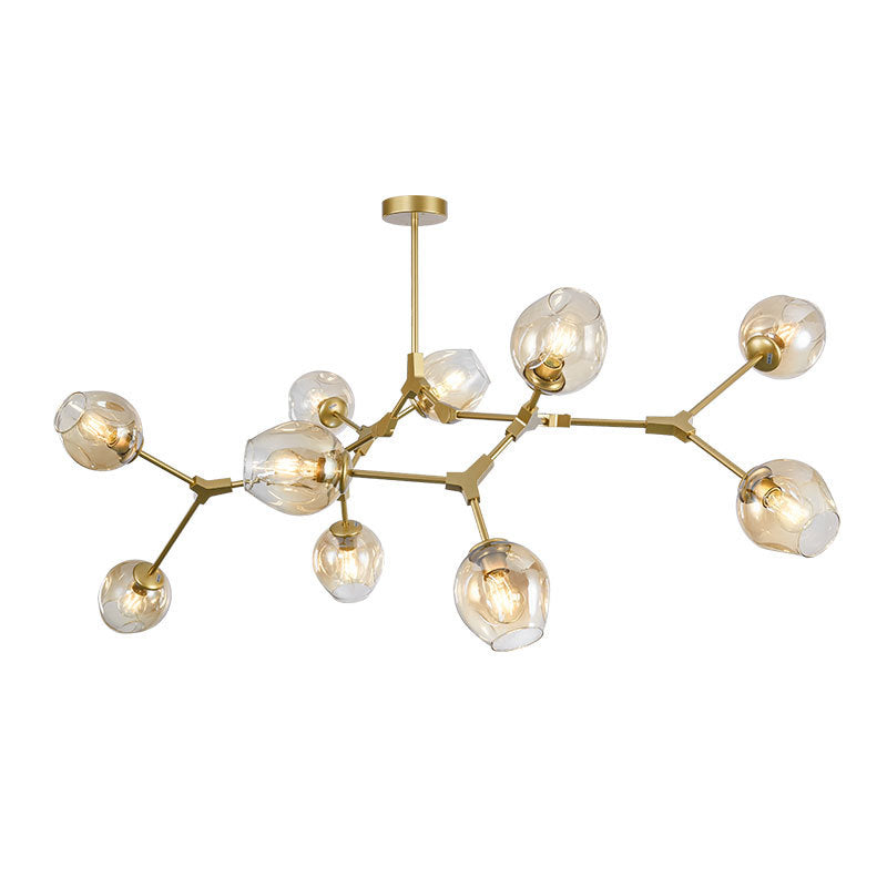 Branching Chandelier Lighting Fixtures Modern Glass Suspension Light for Living Room