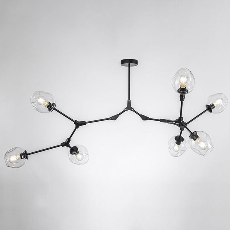 Apparecchi di illuminazione del lampadario ramificati Luce di sospensione in vetro moderno per soggiorno