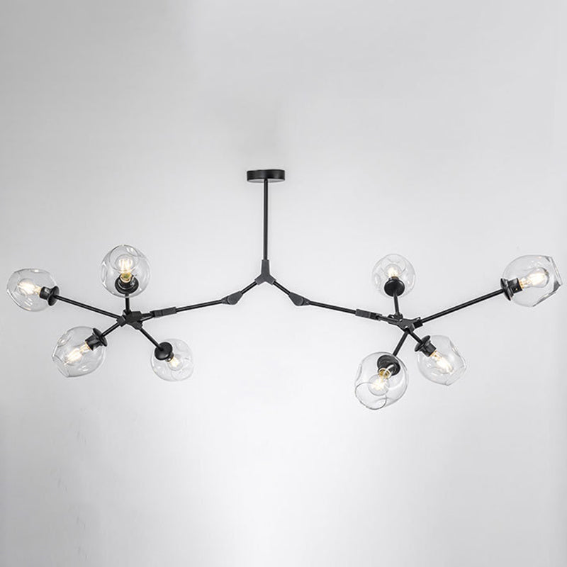 Apparecchi di illuminazione del lampadario ramificati Luce di sospensione in vetro moderno per soggiorno