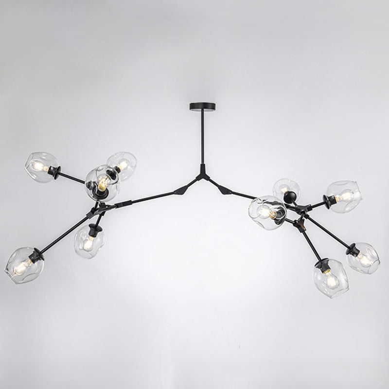 Apparecchi di illuminazione del lampadario ramificati Luce di sospensione in vetro moderno per soggiorno