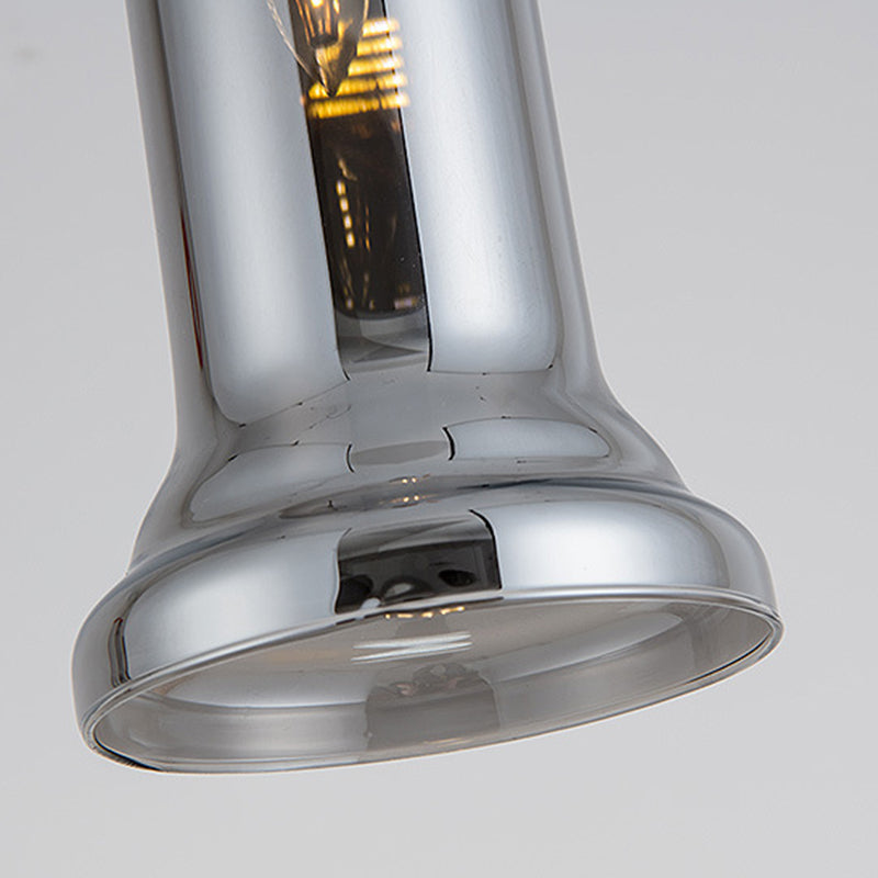 Lámpara colgante moderna de cilindro humo gris/cognac vidrio 1 luz de techo colgante de dormitorio ligero