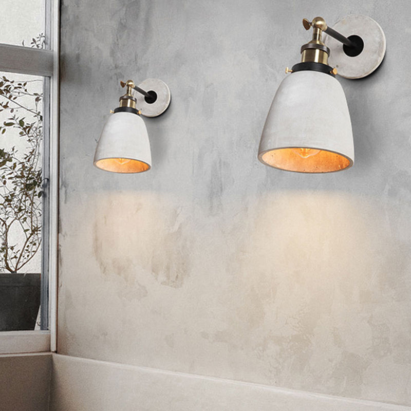 Kegel/Zylinder/Schüssel Schlafzimmer Wandmontage Licht Zement 1 Kopf Industriestil Winkel Verstellbarer Wandleuchten in Grau