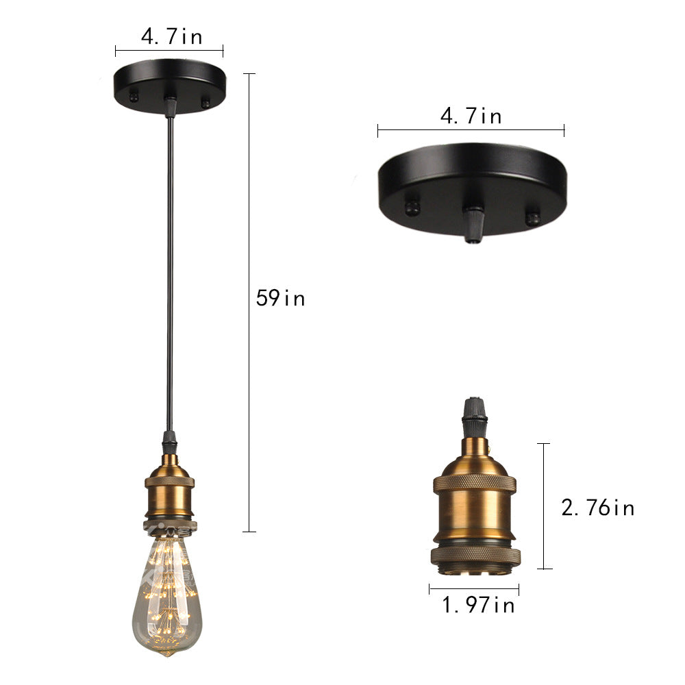 Lampada in metallo aperto Accogliente Accogliente Farmhouse Style Hanging Lampada in nero