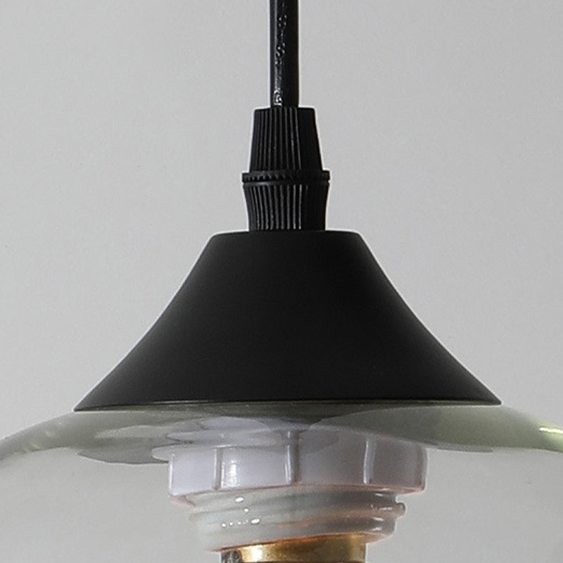 Globe Anhänger Deckenleichte Makkaron Clear/Kaffee/rotes Glas 1 Kopf Esszimmer Hanging Lampe Kit