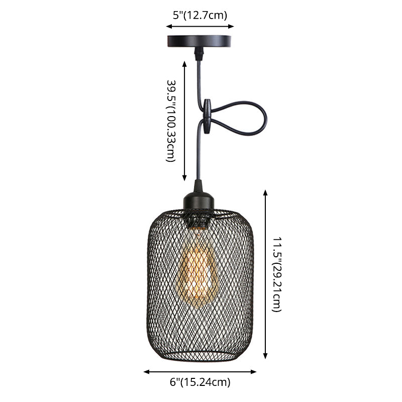 1 Light Wire Mesh Light Anhänger nordischer Industriestil Metallhangleuchten für Bar