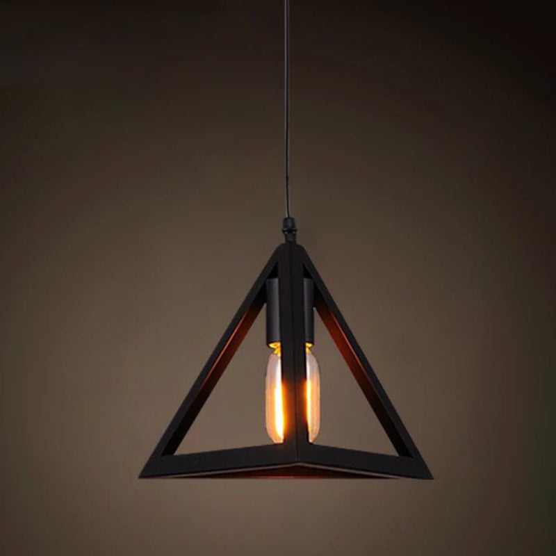 1 licht gekooide hangende verlichtingsarmaturen retro industriële stijl metallic hangende hanglampen voor bar
