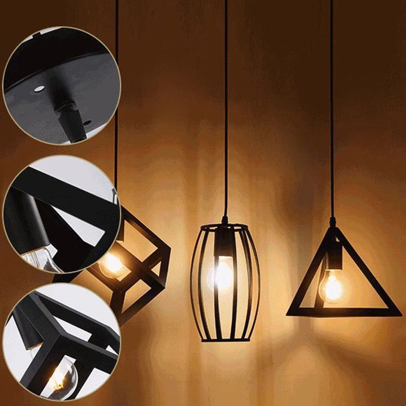 1 licht gekooide hangende verlichtingsarmaturen retro industriële stijl metallic hangende hanglampen voor bar