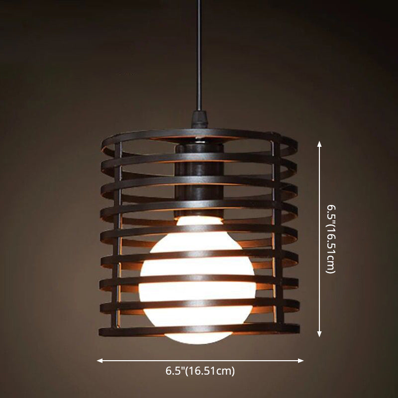 1 licht gekooide hangende verlichtingsarmaturen retro industriële stijl metallic hangende hanglampen voor bar