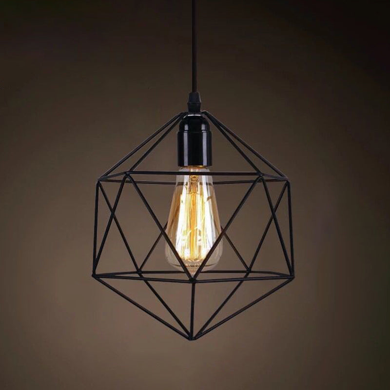 1 licht gekooide hangende verlichtingsarmaturen retro industriële stijl metallic hangende hanglampen voor bar