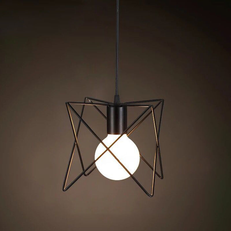 1 licht gekooide hangende verlichtingsarmaturen retro industriële stijl metallic hangende hanglampen voor bar