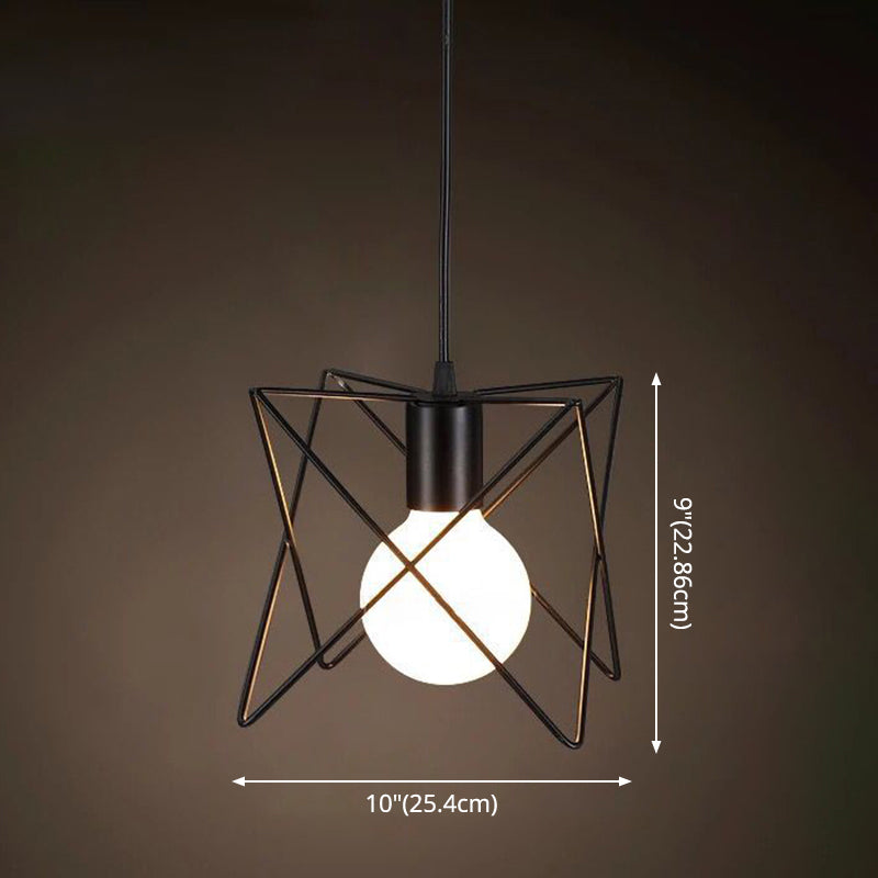 1 licht gekooide hangende verlichtingsarmaturen retro industriële stijl metallic hangende hanglampen voor bar