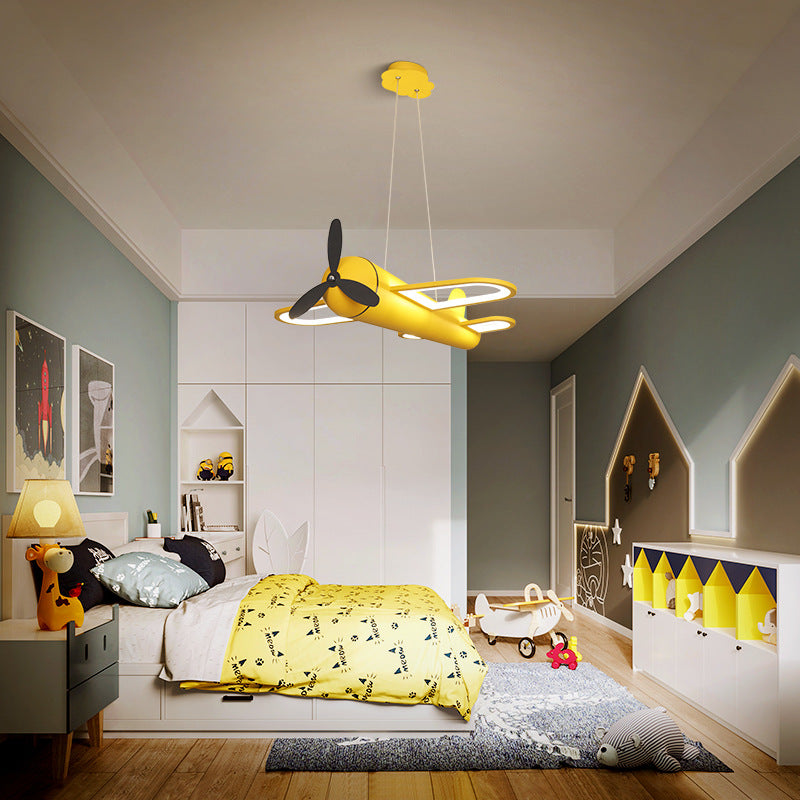 1 leichte Flugzeug Anhänger Leuchten Kinder Metallic Suspension Anhänger Licht für Kinder Schlafzimmer