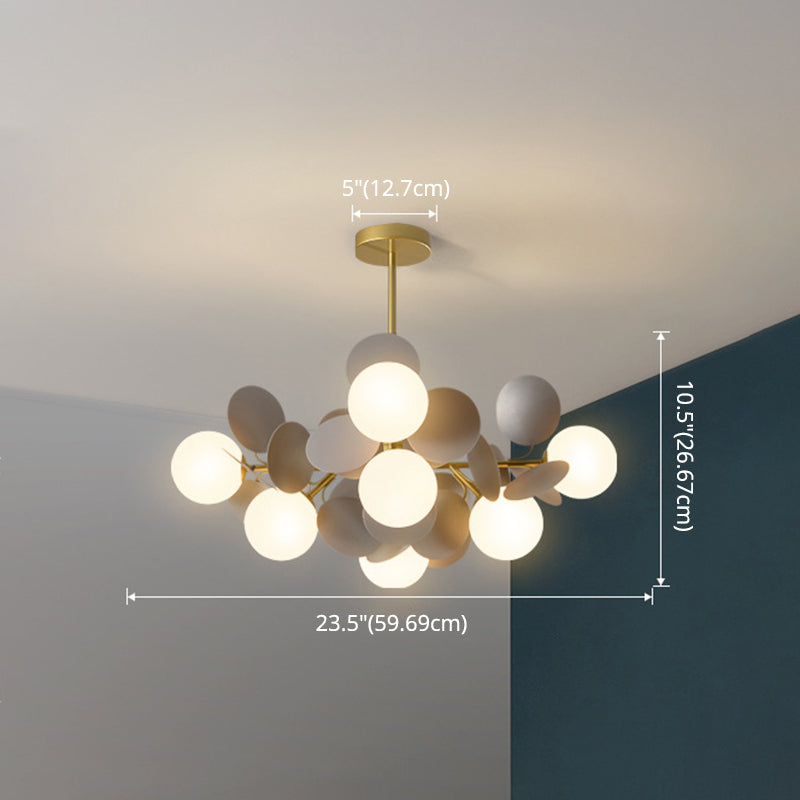 Balloon suspension des luminaires suspendus Cartoon Métallique Drop Pendant avec une teinte en verre pour la chambre