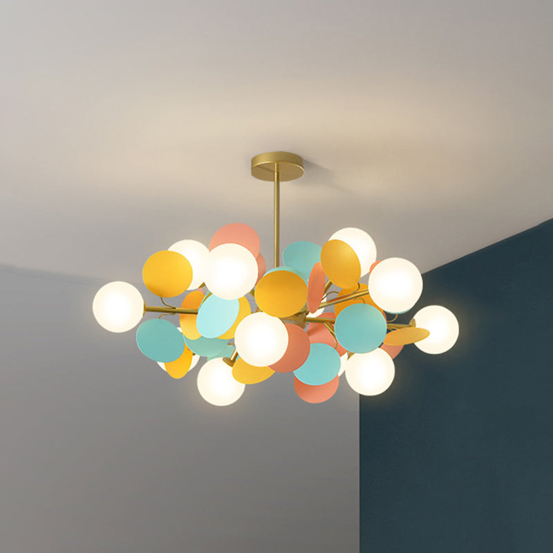 Balloon suspension des luminaires suspendus Cartoon Métallique Drop Pendant avec une teinte en verre pour la chambre