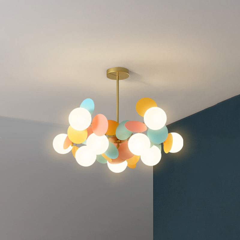 Balloon suspension des luminaires suspendus Cartoon Métallique Drop Pendant avec une teinte en verre pour la chambre