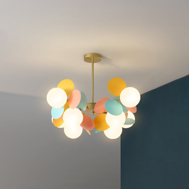 Balloon suspension des luminaires suspendus Cartoon Métallique Drop Pendant avec une teinte en verre pour la chambre
