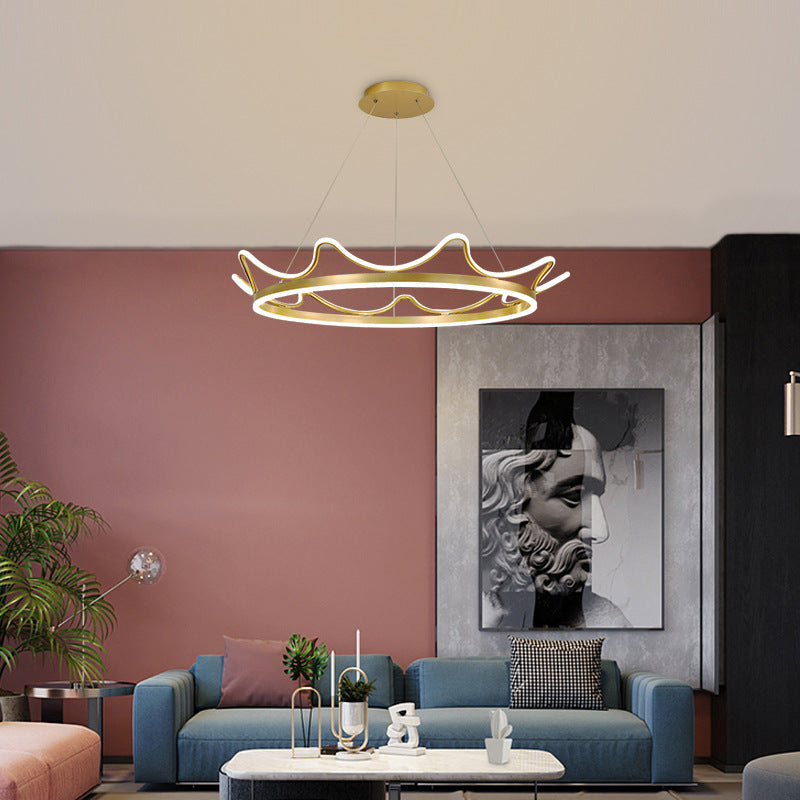 1 Light Crown Suspension Pendant Light
