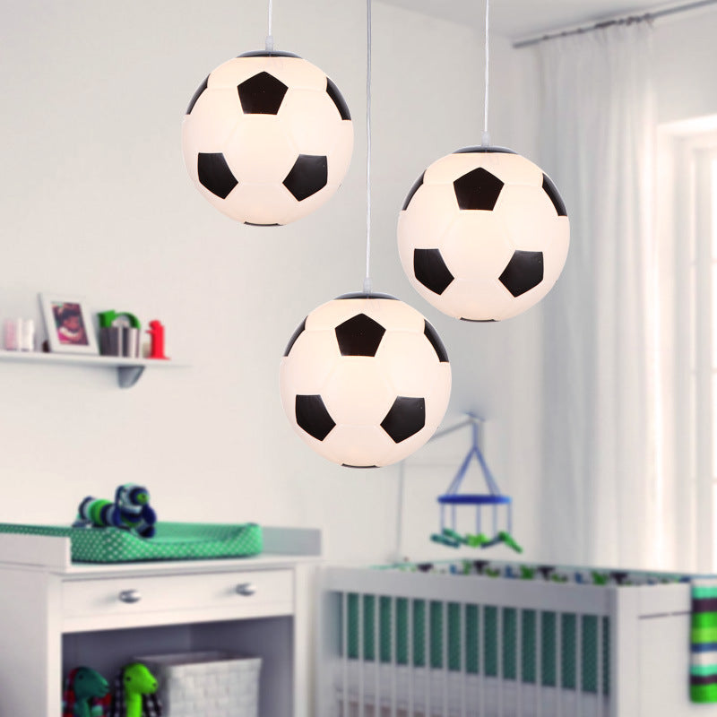 1 Plafond de football léger Pendant Light Kids Metallic Suspended Lighting Ayémordial pour les enfants chambre à coucher