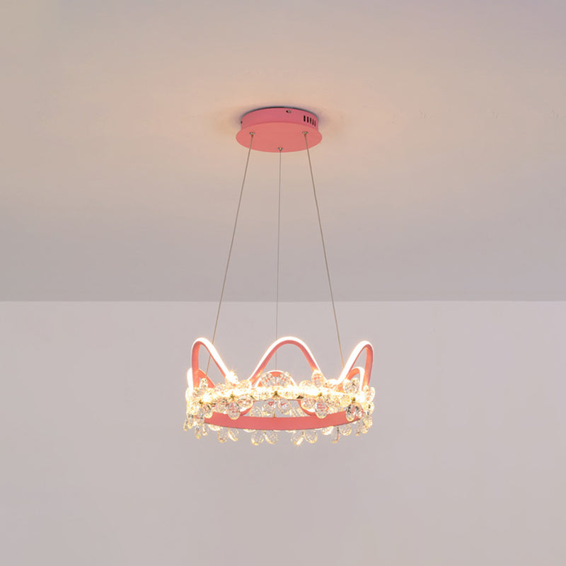 1 couronne légère suspendue pendante lumière nordique Crystal Éclairage en suspension pour le salon