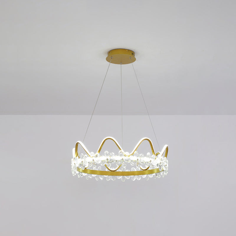 1 couronne légère suspendue pendante lumière nordique Crystal Éclairage en suspension pour le salon