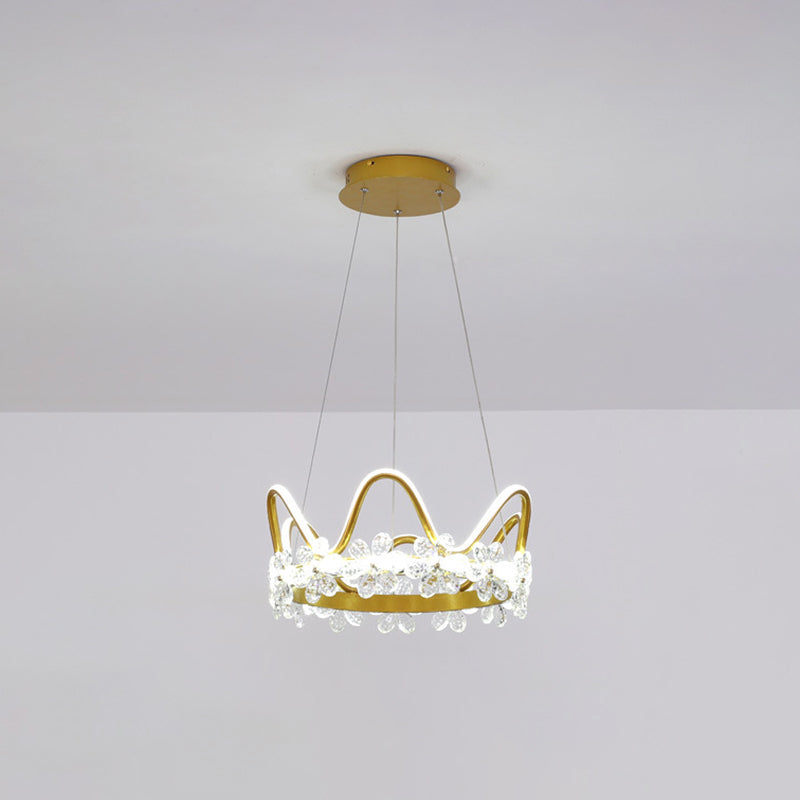 1 couronne légère suspendue pendante lumière nordique Crystal Éclairage en suspension pour le salon