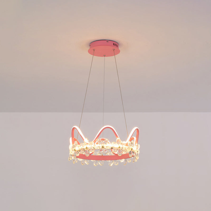 1 couronne légère suspendue pendante lumière nordique Crystal Éclairage en suspension pour le salon