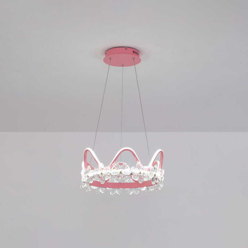 1 couronne légère suspendue pendante lumière nordique Crystal Éclairage en suspension pour le salon