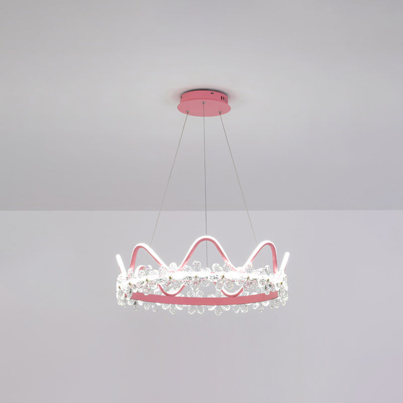 1 couronne légère suspendue pendante lumière nordique Crystal Éclairage en suspension pour le salon