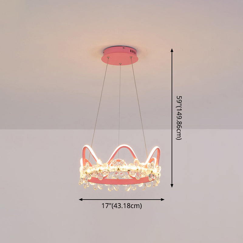 1 couronne légère suspendue pendante lumière nordique Crystal Éclairage en suspension pour le salon