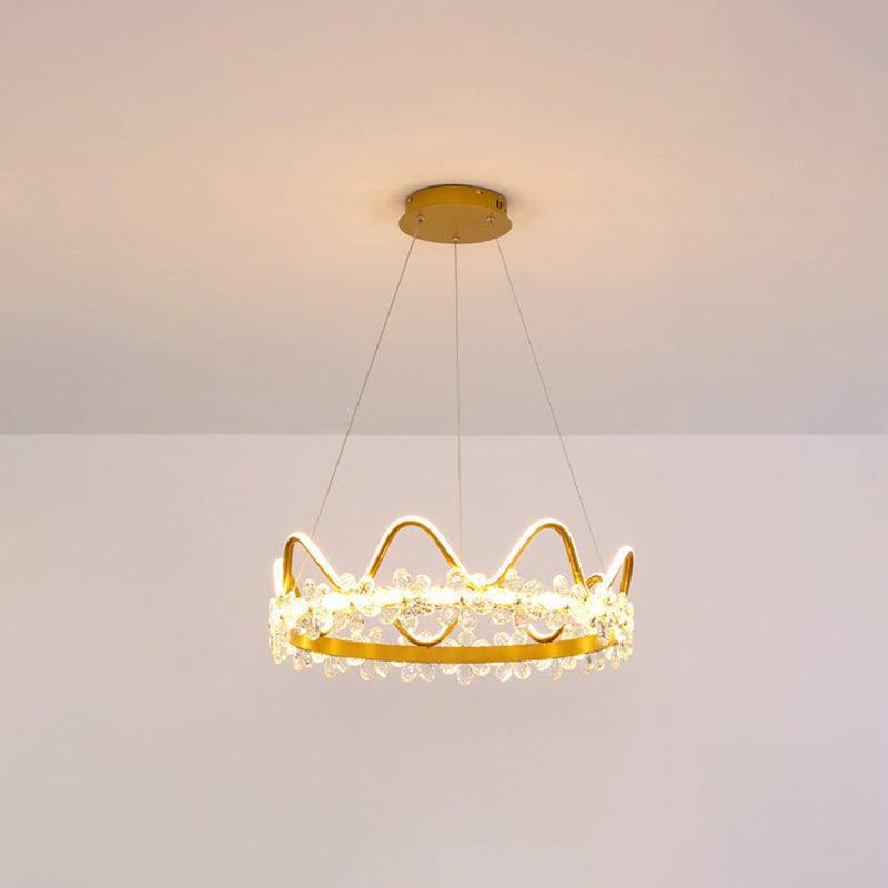 1 couronne légère suspendue pendante lumière nordique Crystal Éclairage en suspension pour le salon