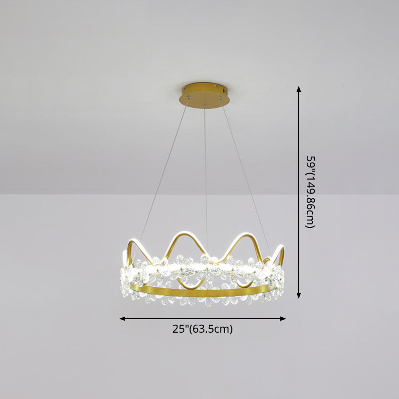 1 couronne légère suspendue pendante lumière nordique Crystal Éclairage en suspension pour le salon