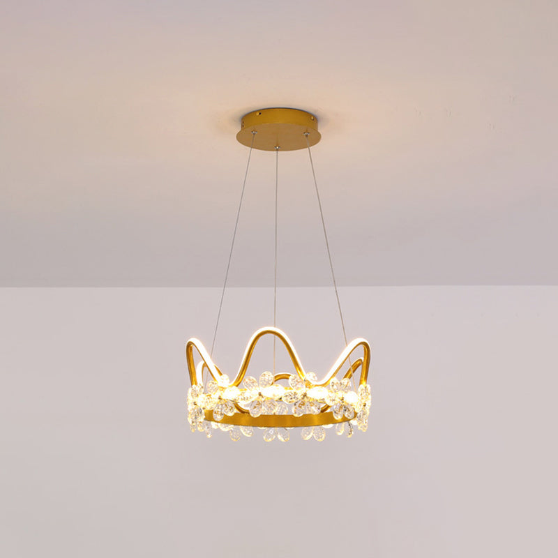 1 couronne légère suspendue pendante lumière nordique Crystal Éclairage en suspension pour le salon