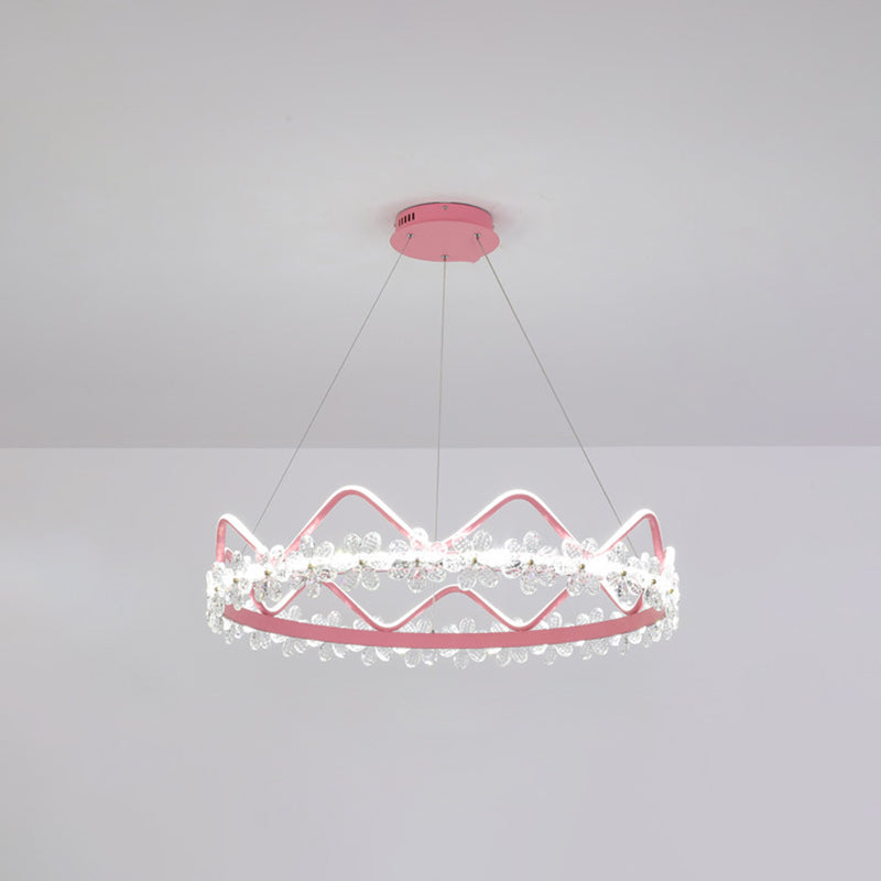 1 couronne légère suspendue pendante lumière nordique Crystal Éclairage en suspension pour le salon