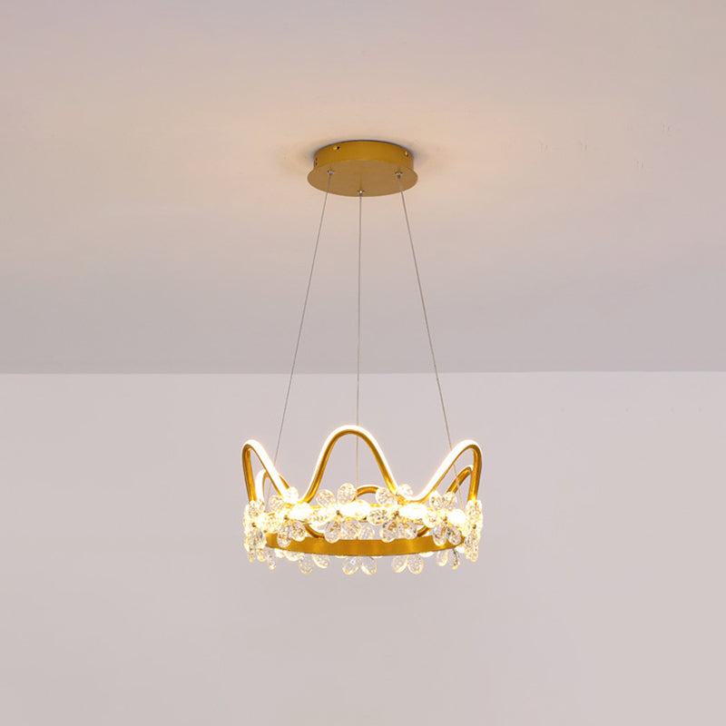 1 couronne légère suspendue pendante lumière nordique Crystal Éclairage en suspension pour le salon