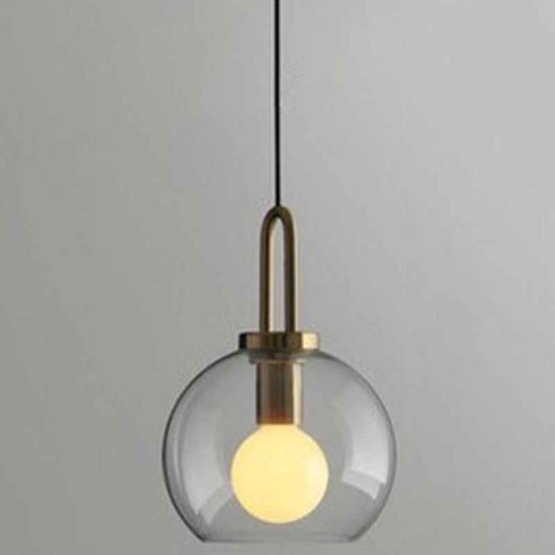 Contemporary Blown Glass Pendant Light 1-Light Hanging Pendant Lighting For Bedroom