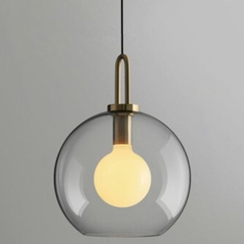 Contemporary Blown Glass Pendant Light 1-Light Hanging Pendant Lighting For Bedroom
