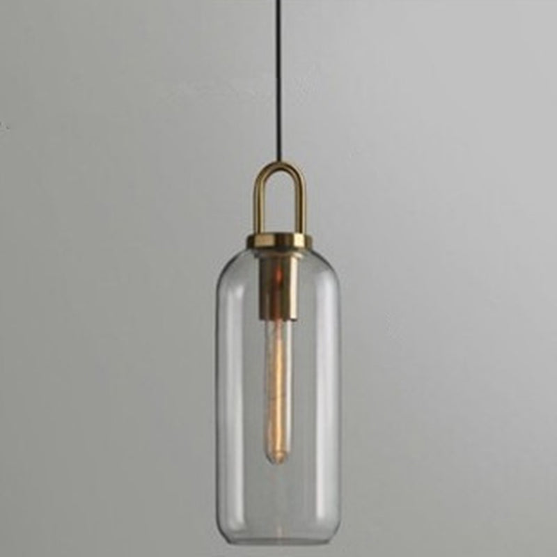 Contemporary Blown Glass Pendant Light 1-Light Hanging Pendant Lighting For Bedroom