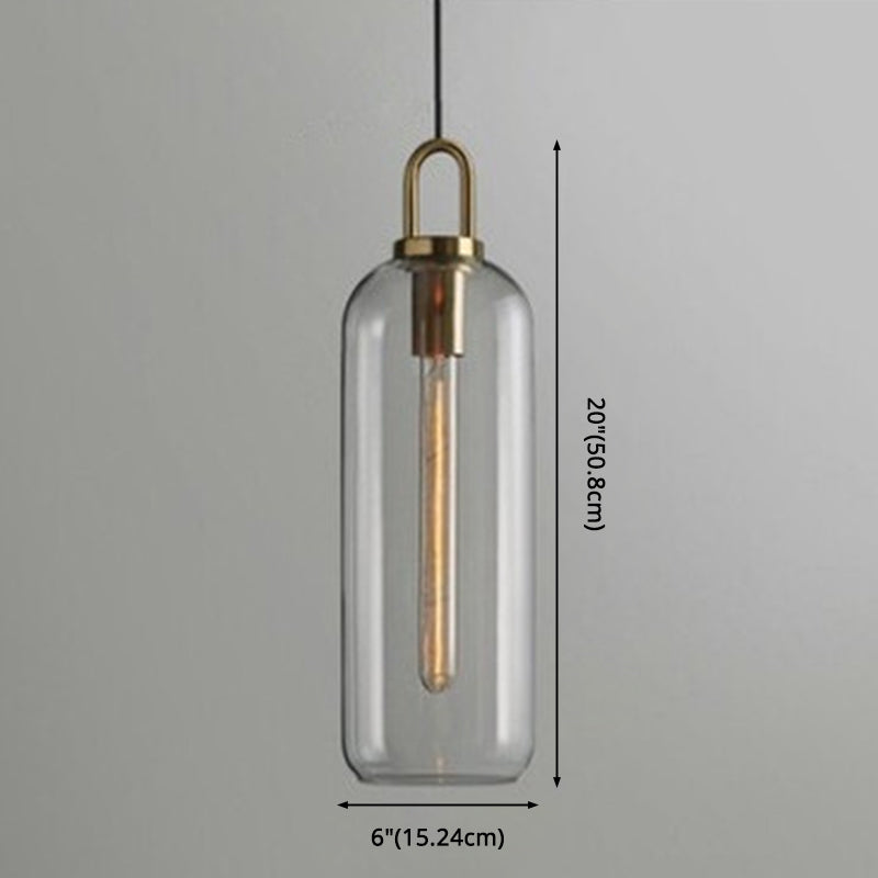 Contemporary Blown Glass Pendant Light 1-Light Hanging Pendant Lighting For Bedroom