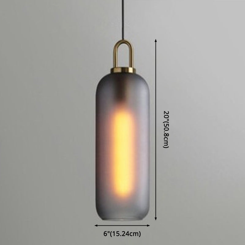 Contemporary Blown Glass Pendant Light 1-Light Hanging Pendant Lighting For Bedroom