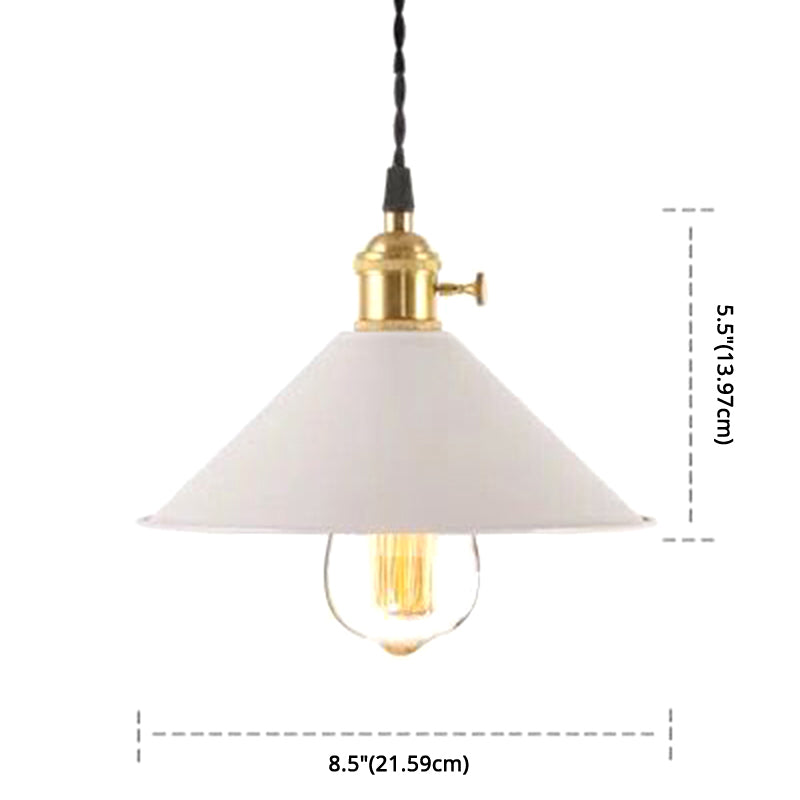 Noordse industriële paraplu hanger licht metaal kleurrijke macarons 1-licht hanglampje verlichting