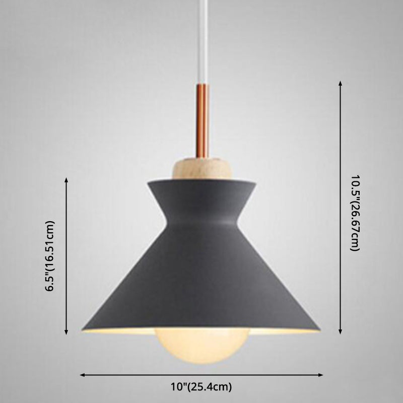 Lampe suspendue en bois en bois à 1 lumière