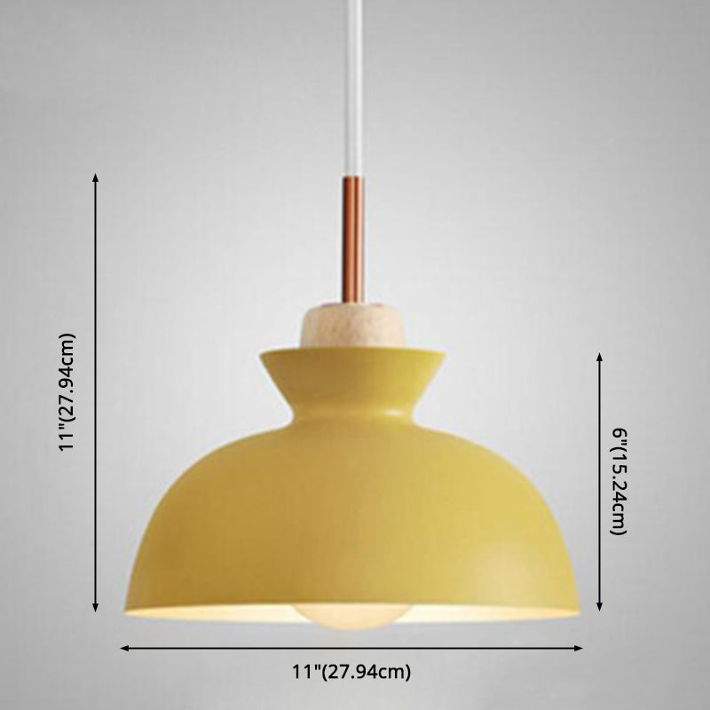 Lampe suspendue en bois en bois à 1 lumière