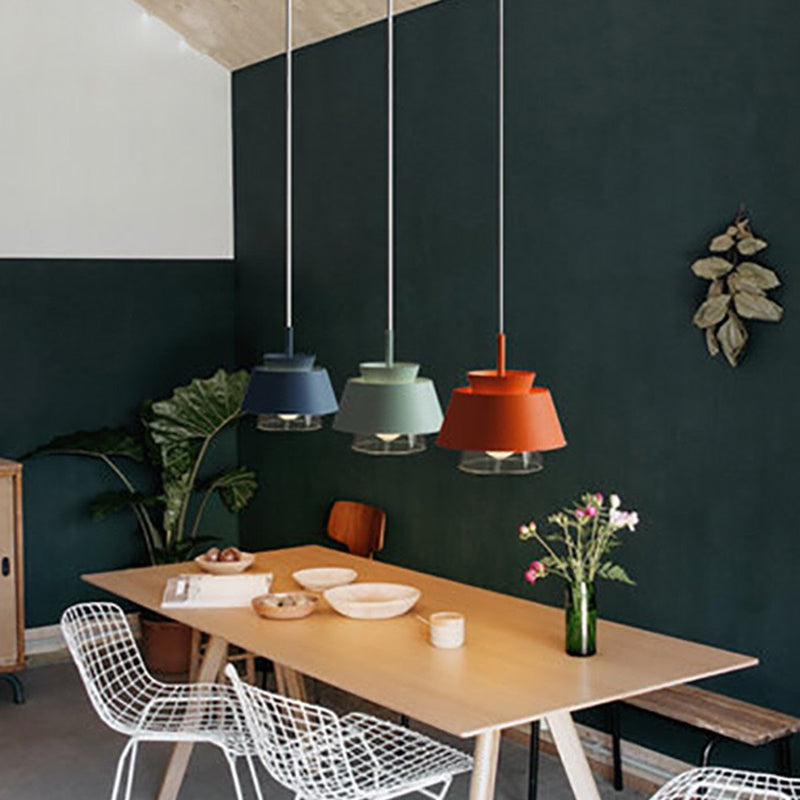 Modern Upside Down Trifle Pendant Light Metal Macarons 1-Light Pendant Lighting for Dining Room Table