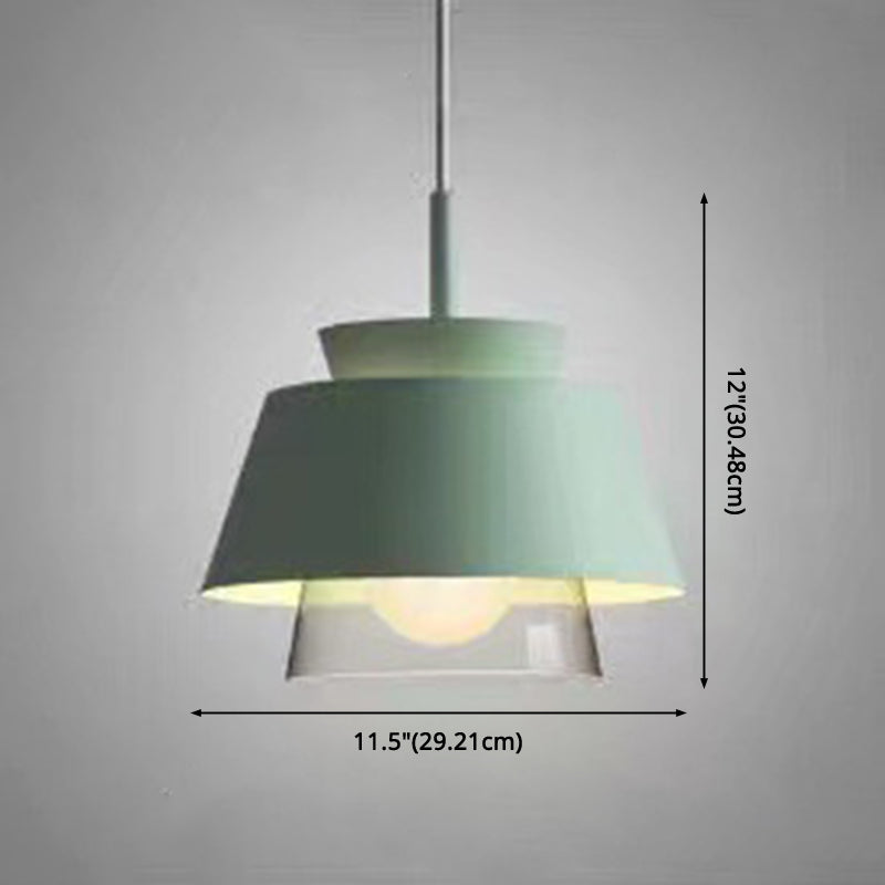 Modern Upside Down Trifle Pendant Light Metal Macarons 1-Light Pendant Lighting for Dining Room Table