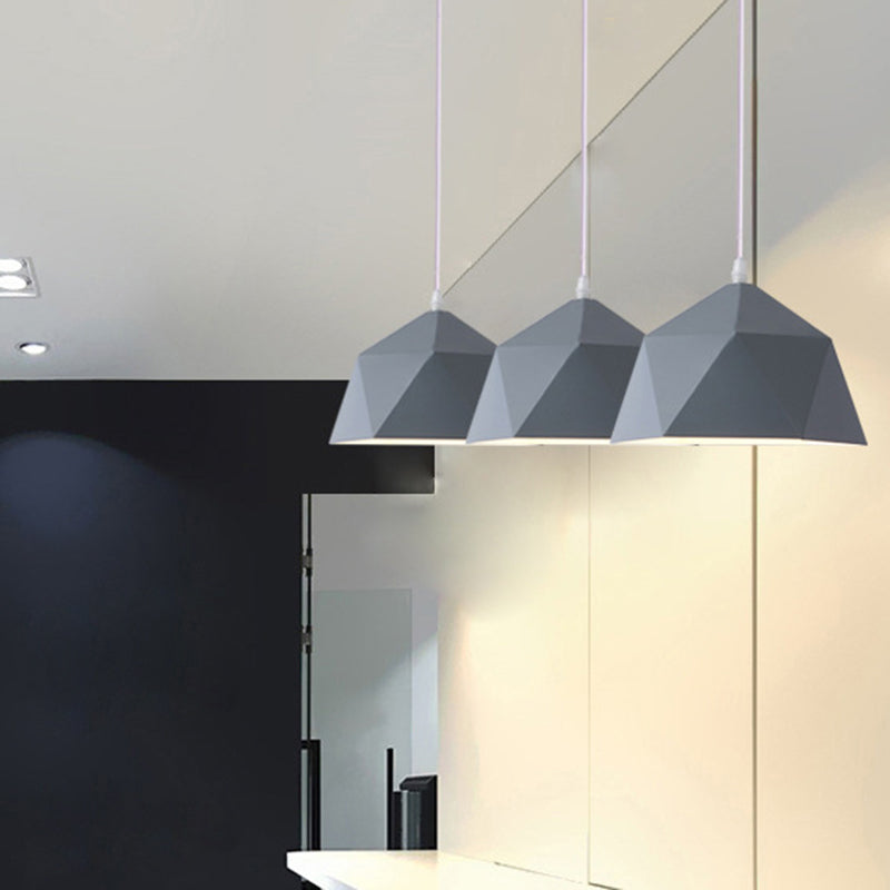 1-Licht-Diamant-Anhängerlampe Nordic Macarons Stil Metall Esszimmer Hanging Lampe